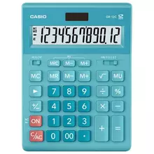 Калькулятор настольный CASIO GR-12С-LB (210х155 мм.) 12 разрядов двойное питание голубой