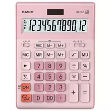 Калькулятор настольный CASIO GR-12С-PK (210х155 мм.) 12 разрядов двойное питание розовый