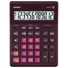 Калькулятор настольный CASIO GR-12С-WR (210х155 мм.) 12 разрядов двойное питание бордовый