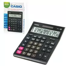 Калькулятор настольный CASIO GR-16-W (209х155 мм.) 16 разрядов двойное питание черный