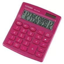 Калькулятор настольный CITIZEN  КОМПАКТНЫЙ (124х102 мм.) 12 разрядов двойное питание розовый