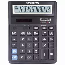 Калькулятор настольный Staff STF-777 12 разрядов двойное питание 210x165 мм. черный
