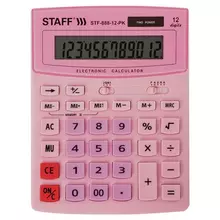 Калькулятор настольный Staff STF-888-12-PK (200х150 мм.) 12 разрядов двойное питание розовый