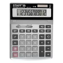Калькулятор настольный металлический Staff STF-1712 (200х152 мм.) 12 разрядов двойное питание
