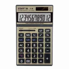 Калькулятор настольный металлический Staff STF-7712-GOLD (179х107 мм.) 12 разрядов двойное питание
