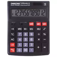 Калькулятор настольный Офисмаг OFM-444 (199x153 мм.) 12 разрядов двойное питание черный