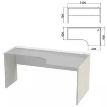 Каркас стола эргономичного "Этюд" 1600х900х750 мм. правый серый