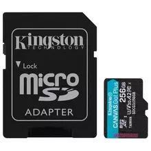 Карта памяти microSDXC 256GB Kingston Canvas Go Plus UHS-I U3, 170 Мб/с (class 10) 