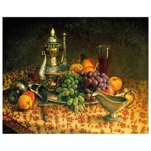 Картина по номерам 40х50 см. Остров cокровищ "Натюрморт с виноградом", на подрамнике, акрил, кисти