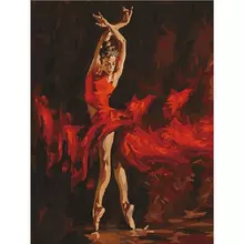 Картина по номерам 40х50 см. Остров cокровищ "Огненная женщина", на подрамнике, акриловые краски, 3 кисти