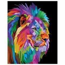Картина по номерам 40х50 см. Остров cокровищ "Радужный лев" на подрамнике акрил кисти