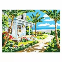 Картина по номерам А3 Остров cокровищ "Вилла в тропиках" акриловые краски картон 2 кисти