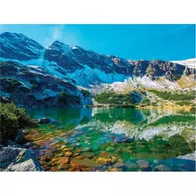 Картина стразами (алмазная мозаика) 40х50 см. Остров cокровищ "Горное озеро" на подрамнике