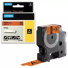 Картридж для принтеров этикеток DYMO Rhino 19 мм. х 55 м. лента виниловая чёрный шрифт оранжевая