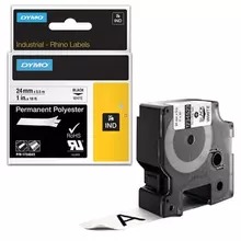 Картридж для принтеров этикеток DYMO Rhino 24 мм. х 55 м. лента полиэстерная экстремальная температура чёрный шрифт белая