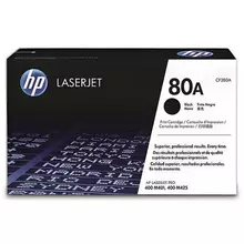 Картридж лазерный HP LaserJet Pro M401/M425 №80A черный оригинальный ресурс 2700 страниц