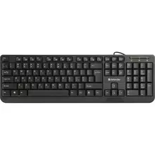 Клавиатура проводная Defender OfficeMate HM-710 RU, USB, 104 клавиши + 12 дополнительных клавиш, мультимедийная, черная