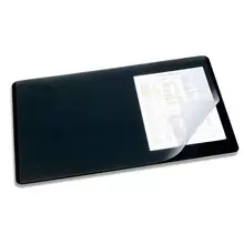 Коврик-подкладка настольный для письма (530х400 мм.) c прозрачным листом, черный, Durable (Германия) 