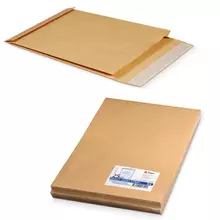 Конверт-пакеты В4 объемный (250х353х40 мм.) до 300 листов, крафт-бумага, отрывная полоса, комплект 25 шт.