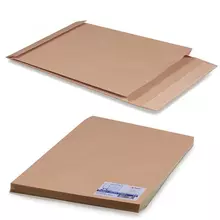Конверт-пакеты Е4+ объемный (300х400х40 мм.) до 300 листов, крафт-бумага, отрывная полоса, комплект 25 шт.