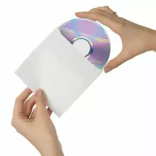 Конверты для CD/DVD (125х125 мм.) с окном бумажные клей декстрин комплект 25 шт. Brauberg