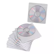 Конверты для CD/DVD Brauberg, комплект 10 шт. на 1CD/DVD, самоклеящиеся, с европодвесом
