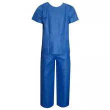 Костюм хирургический синий (рубашка и брюки) 52-54 р. спанбонд 42г./м2 Гекса