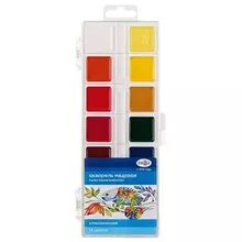 Краски акварельные Гамма "Классическая" 14 цветов медовая пластиковая коробка