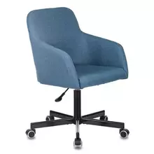 Кресло CH-380M пятиЛучие металлическое ткань серо-голубое