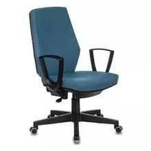 Кресло CH-545 с подлокотниками ткань синее