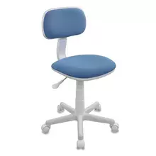Кресло детское CH-W201NX, без подлокотников, пластик белый, голубое
