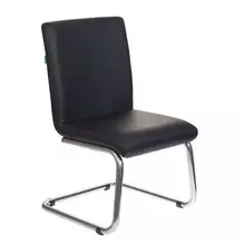 Кресло для приемных и переговорных CH-250-V хром экокожа черное