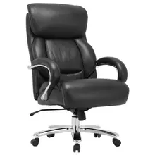 Кресло из натуральной кожи Brabix Premium "Pride HD-100" нагрузка до 250 кг. черное