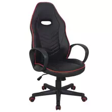 Кресло компьютерное Brabix "Flame GM-004", экокожа, черное/красное