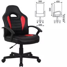 Кресло компьютерное Brabix "Spark GM-201", экокожа, черное/красное