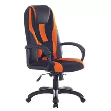 Кресло компьютерное Brabix Premium "Rapid GM-102" нагрузка 180 кг. экокожа/ткань черно/оранжевое