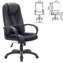 Кресло компьютерное Brabix Premium "Rapid GM-102", нагрузка 180 кг. экокожа/ткань, черное/серое