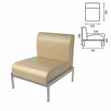 Кресло мягкое "Дилан" Д-22, 670х720х790 мм. без подлокотников, кожзам, бежевое