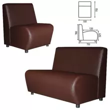 Кресло мягкое "Клауд" "V-600" 550х750х780 мм. без подлокотников экокожа коричневое