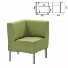 Кресло мягкое угловое "Хост" М-43, 620х620х780 мм. без подлокотников, экокожа, светло-зеленое