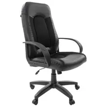 Кресло офисное Brabix "Strike EX-525" экокожа черная ткань черная TW