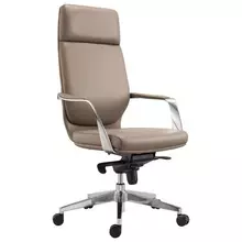 Кресло офисное Brabix Premium "Resonance EX-755" мультиблок алюминий экокожа бежевое