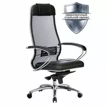 Кресло офисное Метта "Samurai" SL-1.04 сверхпрочная ткань-сетка/рециклированная кожа черное