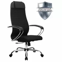 Кресло офисное Метта "К-27" хром ткань сиденье и спинка мягкие черное