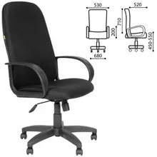 Кресло офисное СН 279 высокая спинка с подлокотниками черное