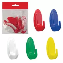 Крючки самоклеящиеся, комплект 10 шт. пластиковые, цвет микс/белый ротанг, IDEA