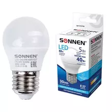 Лампа светодиодная Sonnen 5 (40) Вт цоколь E27 шар холодный белый свет 30000 ч LED G45-5W-4000-E27