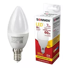 Лампа светодиодная Sonnen 7 (60) Вт цоколь Е14 свеча теплый белый свет 30000 ч LED C37-7W-2700-E14
