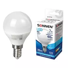 Лампа светодиодная Sonnen 7 (60) Вт цоколь Е14 шар холодный белый свет 30000 ч LED G45-7W-4000-E14