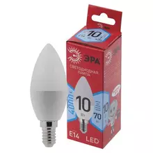 Лампа светодиодная Эра, 10(70) Вт, цоколь Е14, свеча, нейтральный белый, 25000 ч, LED B35-10W-4000-E14